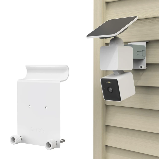 Alt view image 7 of 7 - Koroao Vinyl Siding Mount Bracket Compatible with WYZE Solar Cam Pan Camera,No-Drilling Security Camera Bracket Mounting for Outdoor Use - White