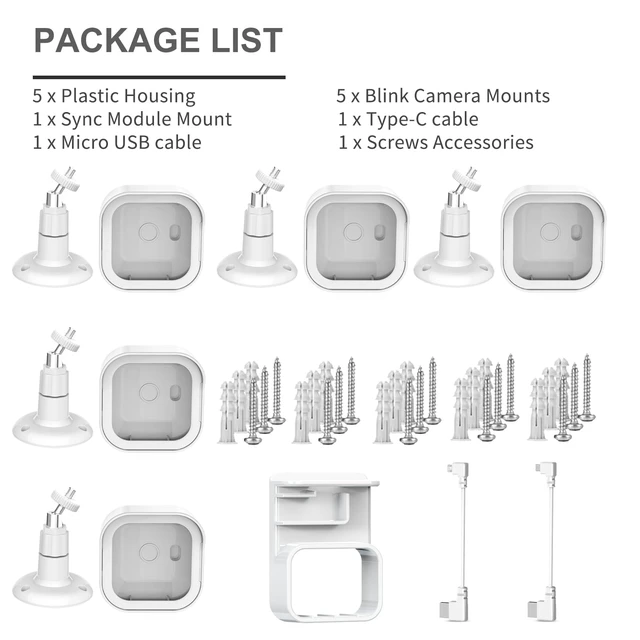 Alt view image 7 of 7 - Blink Camera Mount for Outdoor 4/Outdoor 2K Camera, Blink Sync Module Mount | 5 Pack Blink Outdoor Mount White,Weatherproof Protective Housing, 360°Adjustable Mount, Flexible Angles, Easy Installation