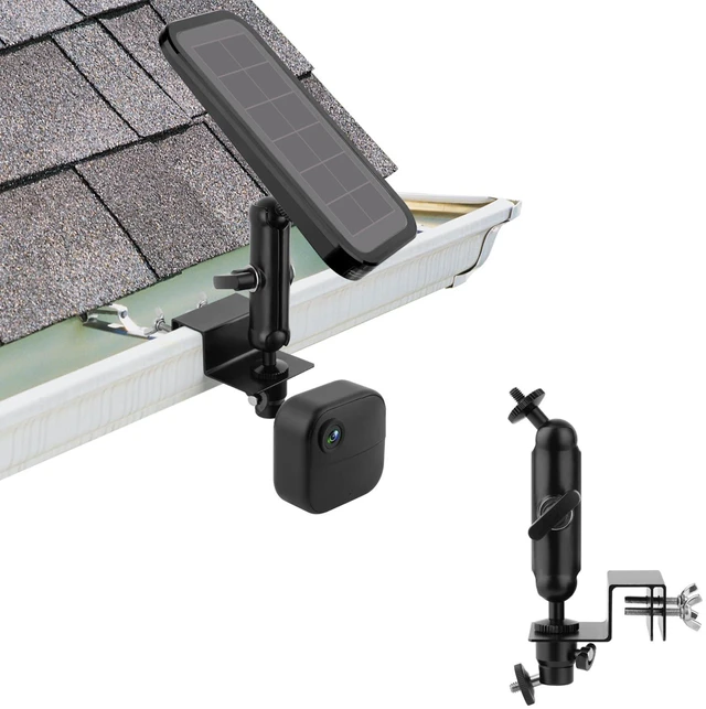 Main image of Mippko 2-in-1 Gutter Mount for Security Camera and Solar Panel,Compatible with Arlo Pro 4/Pro 3/Pro 2/Pro/Arlo Ulra/Blink (4th Gen)/(3rd Gen) XT3/XT2/XT,Multi-Angle Ajustable Aluminum Alloy Mount
