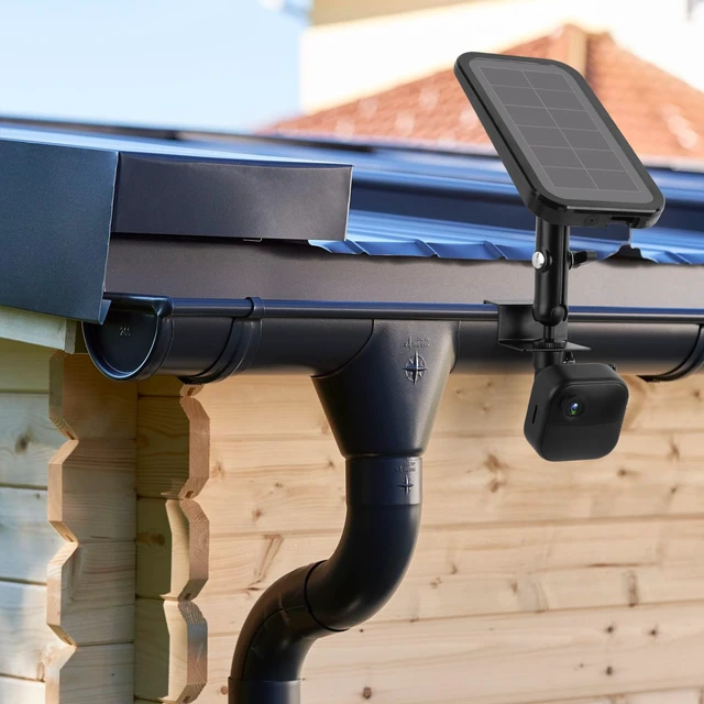 Alt view image 4 of 7 - Mippko 2-in-1 Gutter Mount for Security Camera and Solar Panel,Compatible with Arlo Pro 4/Pro 3/Pro 2/Pro/Arlo Ulra/Blink (4th Gen)/(3rd Gen) XT3/XT2/XT,Multi-Angle Ajustable Aluminum Alloy Mount