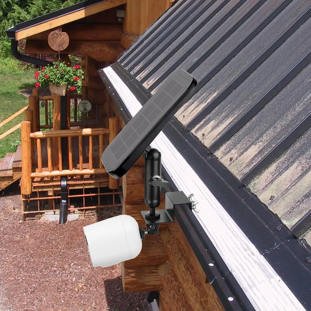Alt view image 6 of 7 - Mippko 2-in-1 Gutter Mount for Security Camera and Solar Panel,Compatible with Arlo Pro 4/Pro 3/Pro 2/Pro/Arlo Ulra/Blink (4th Gen)/(3rd Gen) XT3/XT2/XT,Multi-Angle Ajustable Aluminum Alloy Mount