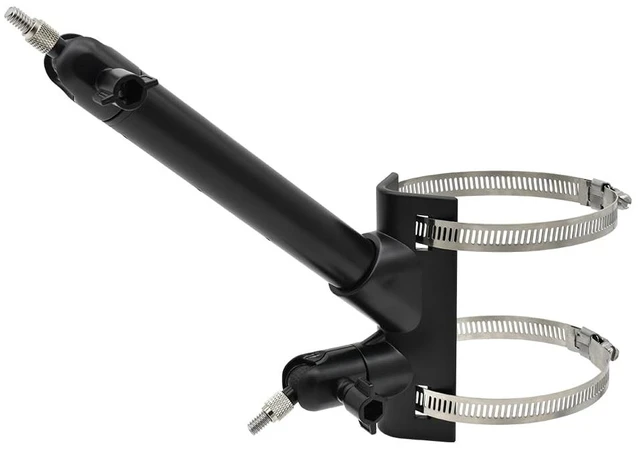 Main image of Holicfun 2-in-1 Pole Mount for Outdoor Cameras and Solar Panels, Black | Universal 1/4"-20 threaded bracket for Ring, Arlo & more solar panels & cams, fits 1.5"-5.9" diameter poles, adjustable angle
