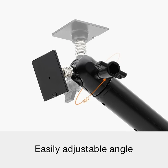 Alt view image 5 of 5 - Holicfun 2-in-1 Pole Mount for Outdoor Cameras and Solar Panels, Black | Universal 1/4"-20 threaded bracket for Ring, Arlo & more solar panels & cams, fits 1.5"-5.9" diameter poles, adjustable angle