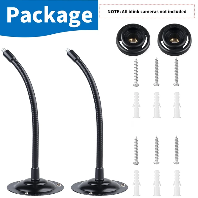 Alt view image 7 of 7 - Mippko 2 Pack Camera Flexible Wall Mount Holder for Blink Outdoor 4 (4th Gen)/(3rd Gen) XT3,Blink XT&XT2/Blink Mini/All New Blink Outdoor,Adjustment Flexible 8 inch Long Gooseneck Arm with Metal Base