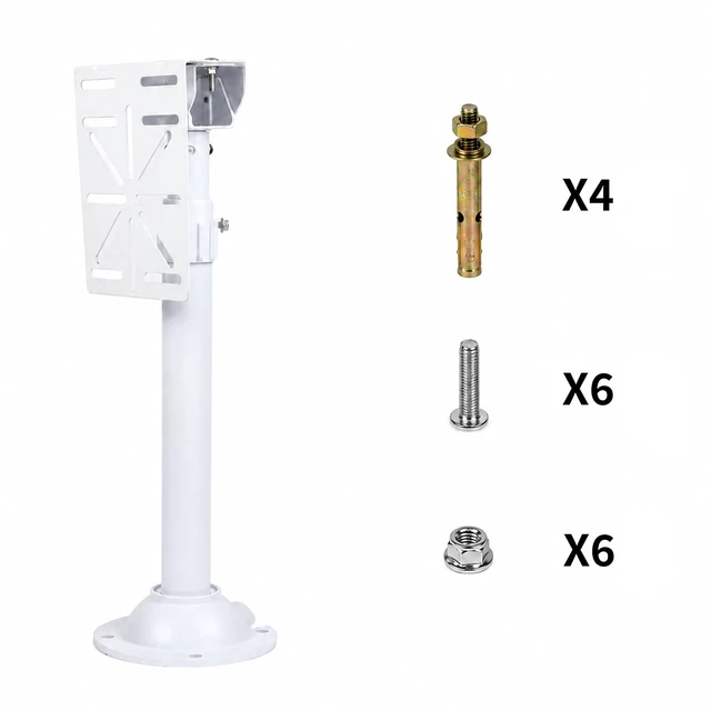 Alt view image 2 of 7 - Pole Security Camera Mount Adjustable 16.5inch-23.6inch with L-Type Multi-Function Ball Adapter Plate, Outdoor Camera Mount Aluminum Alloy for Stability, Wall Camera Mount for Indoor & Outdoor Use