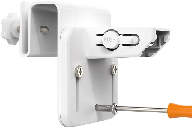 Alt view image 5 of 7 - Holicfun Gutter Mount for Eufy SoloCam S340/E30/E42 and 4G LTE Cam S330 | No-drill bracket elevates eufy solar cam for wider view & more direct sunlight, fits K-Style, Box & Fascia gutters