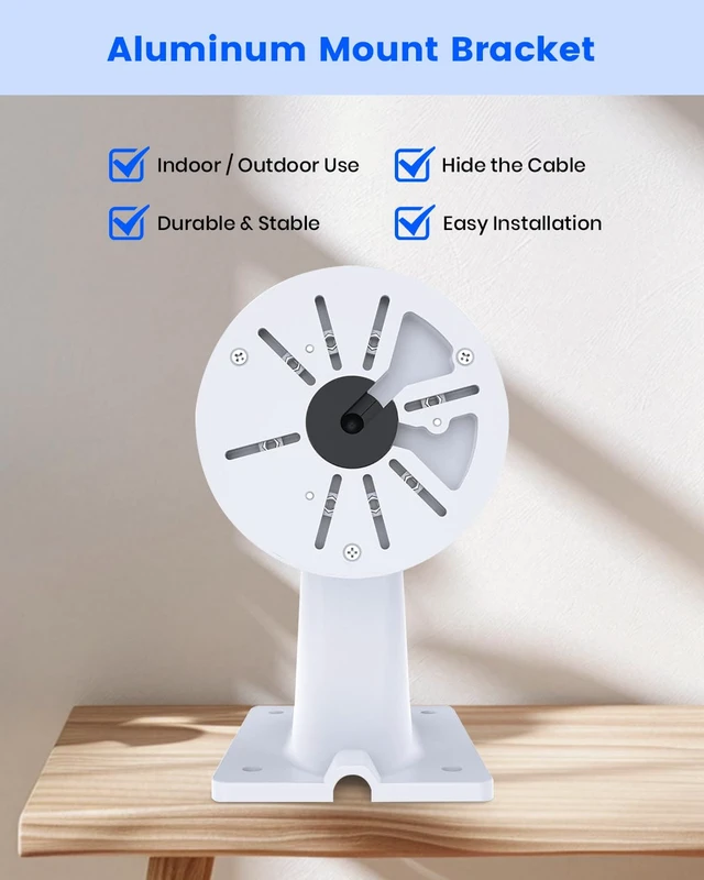 Alt view image 2 of 7 - Universal Adjustable Security Camera Wall Mount Bracket with Junction Box | Adjustable Mount, Hidden Cable Design, Durable Aluminum, Wide Camera Fit, Weather Resistant, Easy Installation