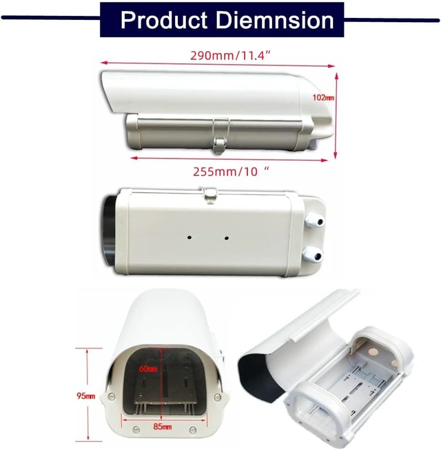 Alt view image 2 of 6 - BeElion CCTV Security Housing Aluminum Indoor Outdoor Camera Box Weatherproof Junction Box Shell for CCTV Heavy Duty Surveillance Camera Wall Mounting Bracket