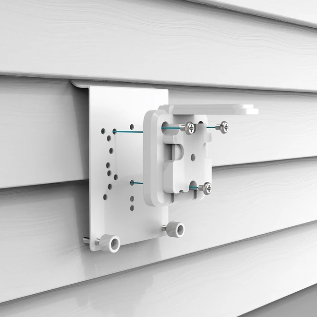 Alt view image 4 of 5 - Holicfun Camera Vinyl Siding Mount for AOSU SolarCam D1 Series | Stainless steel clip brakcet, easy no-drill installation, white