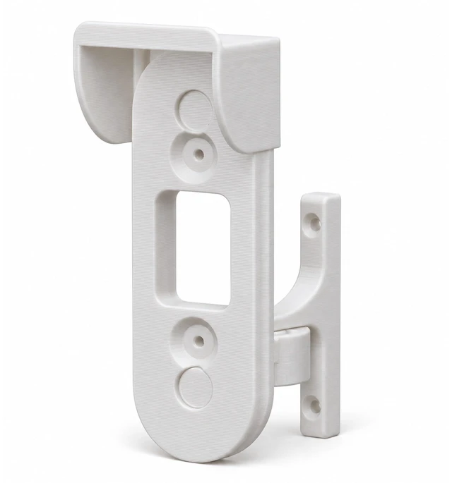 Main image of splash n color 3D Printed Adjustable Screw-in Doorbell Mount Compatible with Google Nest Doorbell Wired 2nd Gen (2022) & 3rd Gen (2025) Skinny Narrow-Trim Base with Rain Hood | Angle Bracket