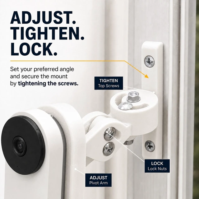 Alt view image 4 of 7 - splash n color 3D Printed Adjustable Screw-in Doorbell Mount Compatible with Google Nest Doorbell Wired 2nd Gen (2022) & 3rd Gen (2025) Skinny Narrow-Trim Base with Rain Hood | Angle Bracket