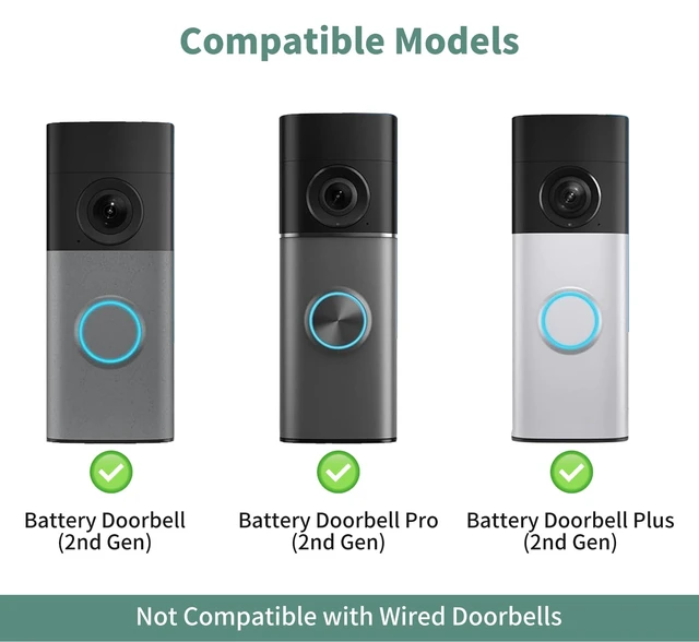 Alt view image 2 of 7 - All-new Anti-Theft Video Doorbell Mount,No-Drill Mounting Bracket Holder | Fit for Ring/Blink Video Battery Doorbell/Plus/Pro(2026 Release),Accessories for Apartment, Not for Security Door