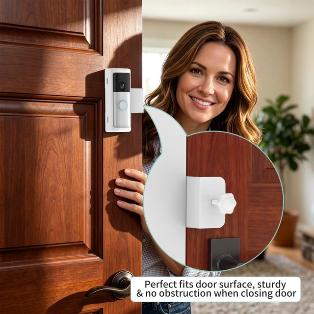 Alt view image 5 of 7 - All-new Anti-Theft Video Doorbell Mount,No-Drill Mounting Bracket Holder | Fit for Ring/Blink Video Battery Doorbell/Plus/Pro(2026 Release),Accessories for Apartment, Not for Security Door