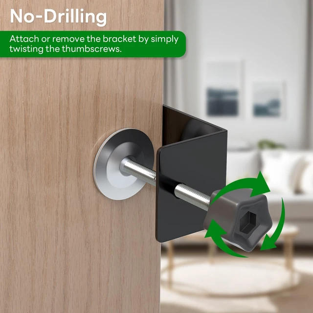Alt view image 6 of 7 - Anti-Theft Doorbell Mount Compatible with Tapo, Fully Metal Mounting Bracket for Tapo Video Doorbell D210/ D225, Anti-Blocks Motion Sensor, No Drilling Adjustable for Houses/Apartments/Rentals - Black