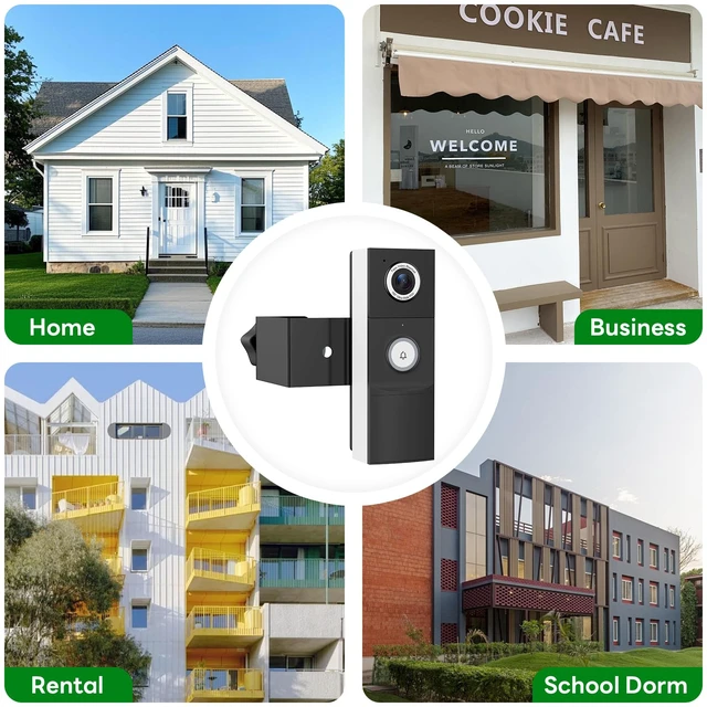 Alt view image 7 of 7 - Anti-Theft Doorbell Mount Compatible with Tapo, Fully Metal Mounting Bracket for Tapo Video Doorbell D210/ D225, Anti-Blocks Motion Sensor, No Drilling Adjustable for Houses/Apartments/Rentals - Black