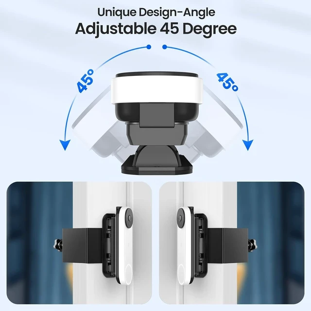 Alt view image 5 of 7 - Borcorz Anti-Theft Adjustable Mount for Google Nest Doorbell (Battery), No Drill Mount for Google Doorbell Camera, Adjustable (45° Left and Right) Angle for Apartment Home Renters