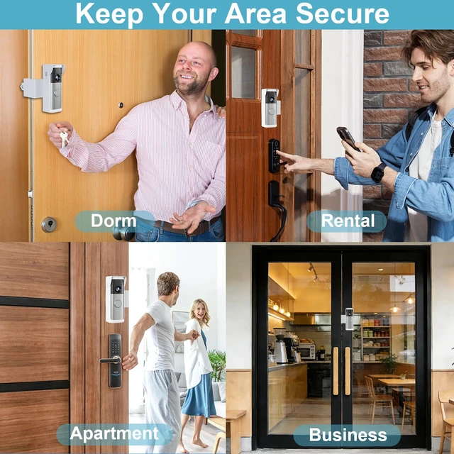 Alt view image 7 of 7 - 2026 Upgrade Anti-Theft Video Doorbell Mount for Ring/Other Battery Doorbell/Plus/Pro(2nd Gen), Adjustable No-Drill Mounting Video Camera Doorbell Cover Holder for Home Rentals, Not for Security Door