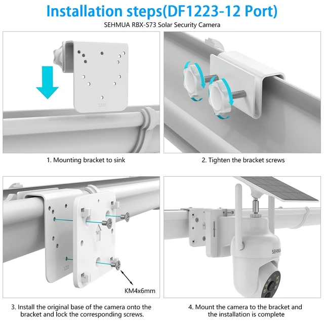 Alt view image 4 of 7 - Koroao Gutter Mount Compatible with SEHMUA RBX-S73 Solar Security Camera, for SEHMUA 2K Solar Security Cameras Wireless Outdoor Bracket AccessoriesWhite