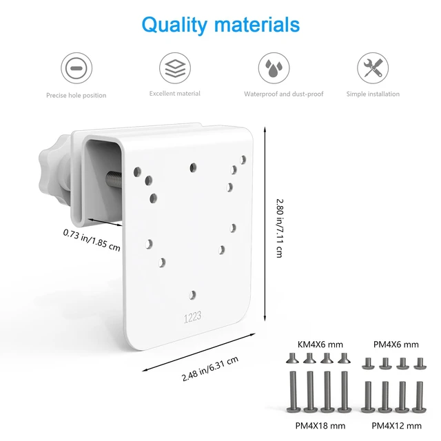 Alt view image 2 of 7 - Koroao Gutter Mount Compatible with SEHMUA RBX-S73 Solar Security Camera, for SEHMUA 2K Solar Security Cameras Wireless Outdoor Bracket AccessoriesWhite