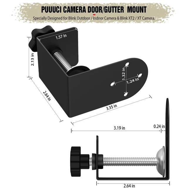 Alt view image 2 of 7 - PUUUCI Door/Gutter Mount for Blink Indoor/Outdoor Camera(4th/3rd Gen) & Blink XT2/XT Camera - Blink Security Camera Mounting Accessories for Home/Apartments/Business, No Drilling, No Damage