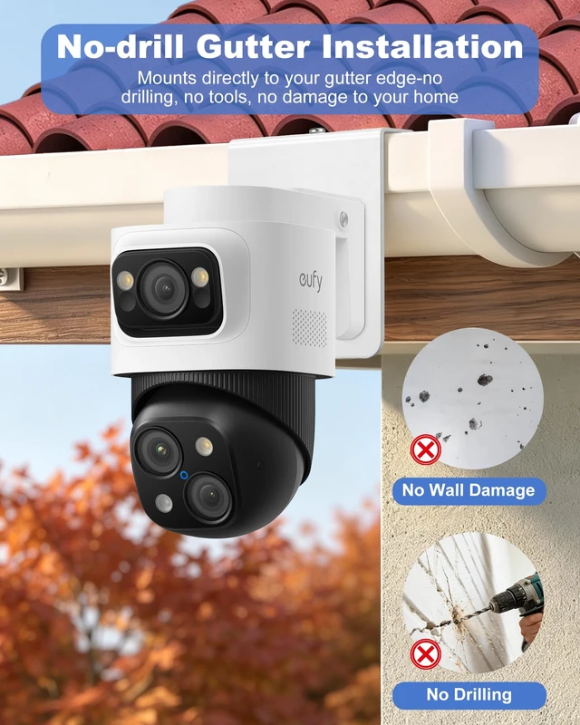 Alt view image 5 of 7 - 2 Pack Gutter Mount Bracket Compatible with eufy PoE NVR Security Camera | Gutter Mount for eufy PoE NVR Security System S 4 Max and eufy Security eufyCam S4 Solar Camera, eufy PoE Bullet-PTZ Cam S4