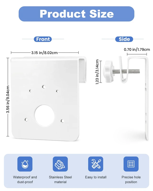 Alt view image 6 of 7 - 2 Pack Gutter Mount Bracket Compatible with eufy PoE NVR Security Camera | Gutter Mount for eufy PoE NVR Security System S 4 Max and eufy Security eufyCam S4 Solar Camera, eufy PoE Bullet-PTZ Cam S4