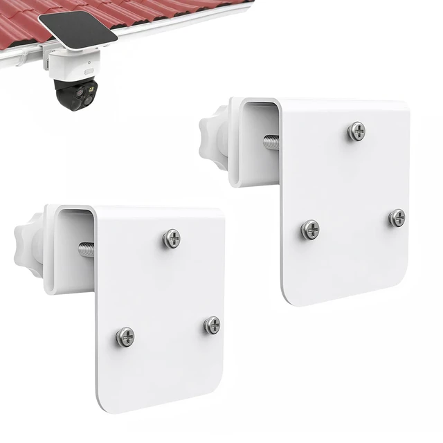 Main image of 2Pack Gutter Mount for Eufy Solocam S340/E30/E42 Camera & 4G LTE Cam S330 Camera, White Stainless Steel Security Camera Bracket