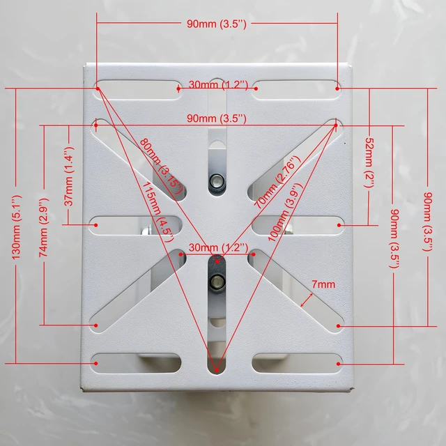 Alt view image 3 of 7 - UQISOVI 90° Right Angle CCTV PTZ Dome Camera Wall Corner Mounting Bracket, Aluminum Alloy Crossbar Holding Pole Mount Security Camera Integrated Clamp Bracket