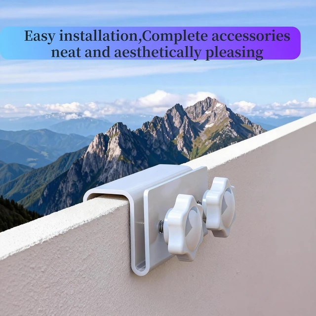 Alt view image 6 of 6 - 2Pack Gutter Mount for Eufy Solocam S340/E30/E42 Camera & 4G LTE Cam S330 Camera, White Stainless Steel Security Camera Bracket