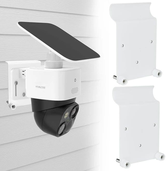 Main image of 2 Pack Vinyl Siding Mount Compatible with Eufy SoloCam S340/E30/E42 and Eufy 4G LTE Cam S330 Solar Security Outdoor Camera Mounting Bracket No Drill,Stainless Steel,Rustproof,White