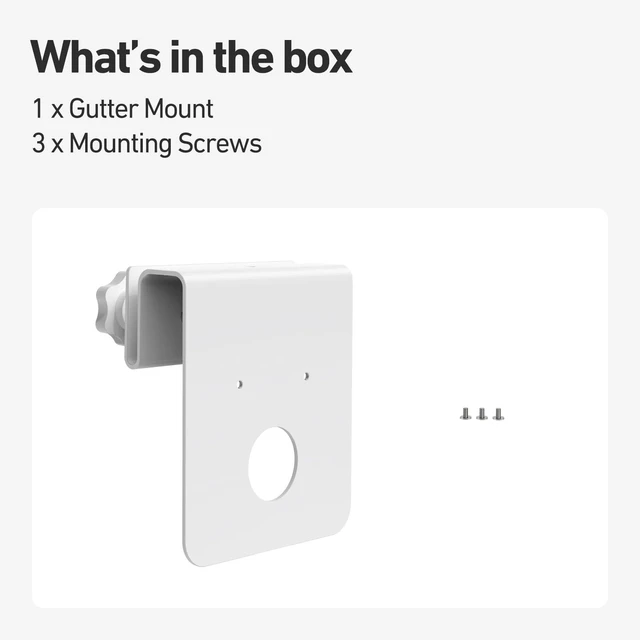 Alt view image 6 of 6 - Holicfun Gutter Mount for Eufy PoE Bullet-PTZ Cam S4 and eufyCam S4 | Sturdy aluminum mounting bracket, no drilling for easy and flexible installation, elevates camera for wider view, white