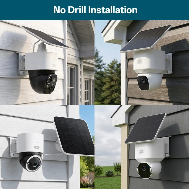 Alt view image 5 of 5 - SZSDMY 2 Pack Vinyl Siding Mount Compatible with Eufy SoloCam S340 E30 E42 & 4G LTE Cam S330, No Drill Stainless Steel Solar Security Camera Bracket, Rustproof Outdoor Wall Mount Holder