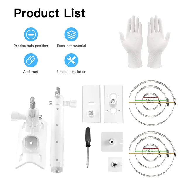 Alt view image 7 of 7 - HOLACA 2-in-1 Pole Mount for Outdoor Cameras and Solar Panels, White | Compatible with Ring Stick Up Cam/Outdoor Cam Plus/Spotlight Cam Plus/Pro, All Blink Camera, Arlo and Other 1/4" Camera