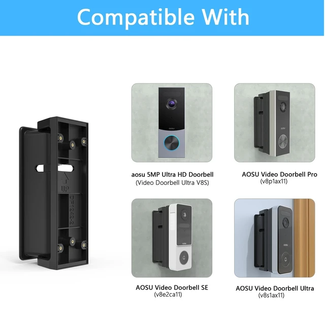 Alt view image 3 of 7 - OkeMeeo Adjustable Doorbell Mount for AOSU Doorbell Camera Wireless, Angle Mount Compatible with AOSU 5MP Ultra HD/Video Doorbell Pro/Ultra/SE