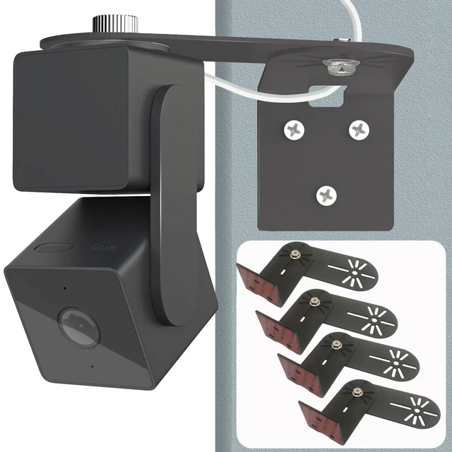 Main image of 4Pack Metal Swivel Wall Mount Bracket for Wyze Cam Pan V3/V2, Wyze Cam V4/3/2 and Suitable for 1/4 inch Screws Security Camera ,Max Cover Both Sides of The House 300°
