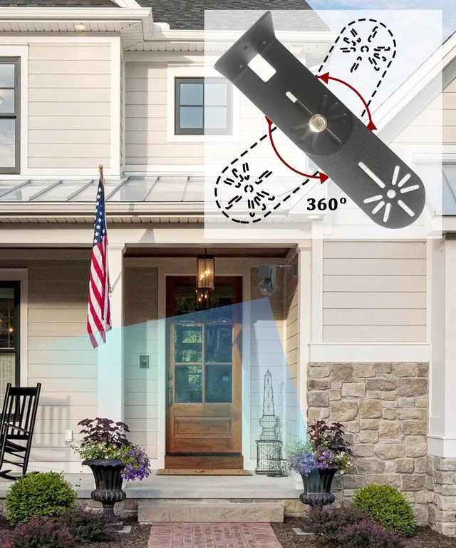 Alt view image 4 of 6 - 4Pack Metal Swivel Wall Mount Bracket for Wyze Cam Pan V3/V2, Wyze Cam V4/3/2 and Suitable for 1/4 inch Screws Security Camera ,Max Cover Both Sides of The House 300°