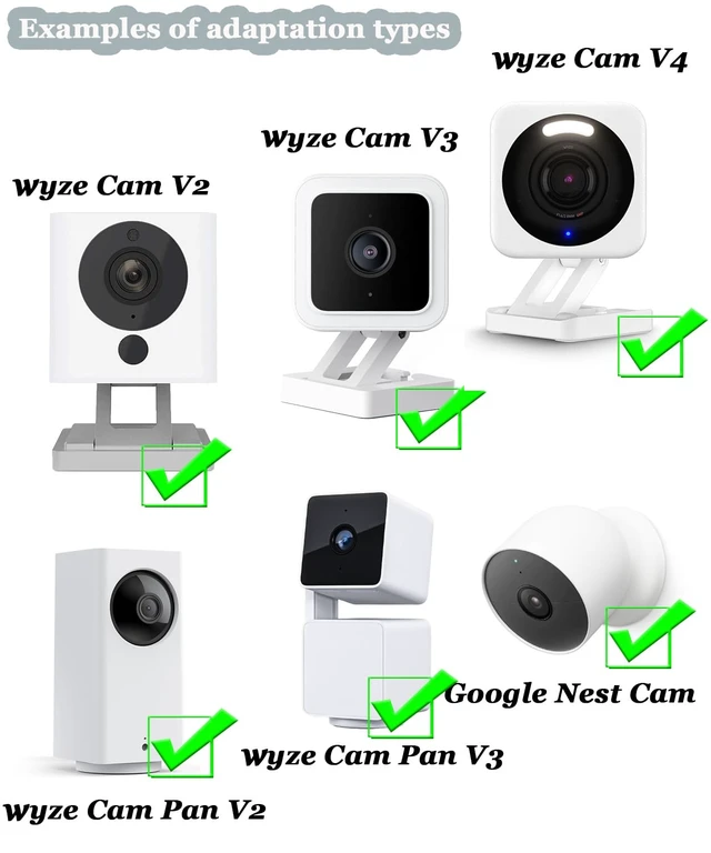 Alt view image 2 of 6 - 4Pack Metal Swivel Wall Mount Bracket for Wyze Cam Pan V3/V2, Wyze Cam V4/3/2 and Suitable for 1/4 inch Screws Security Camera ,Max Cover Both Sides of The House 300°