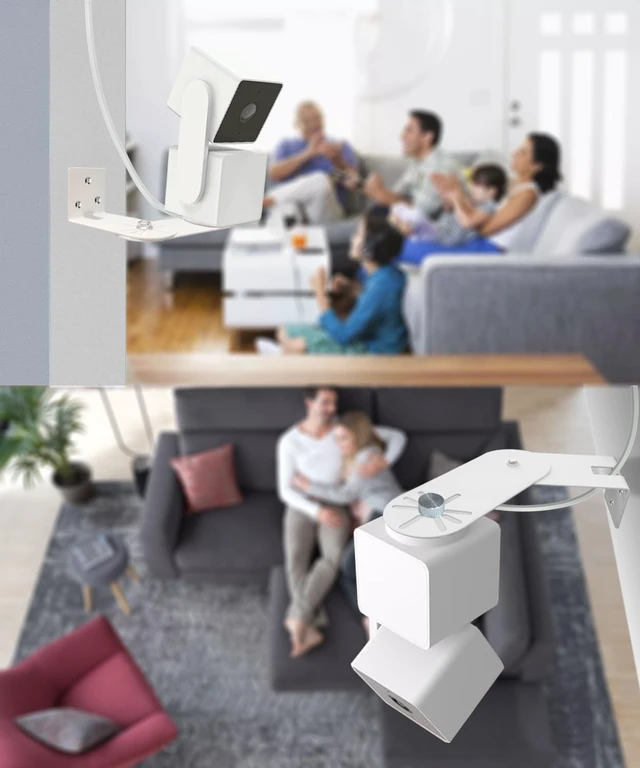 Alt view image 6 of 6 - 4Pack Metal Swivel Wall Mount Bracket for Wyze Cam Pan V3/V2, Wyze Cam V4/3/2 and Suitable for 1/4 inch Screws Security Camera ,Max Cover Both Sides of The House 300°