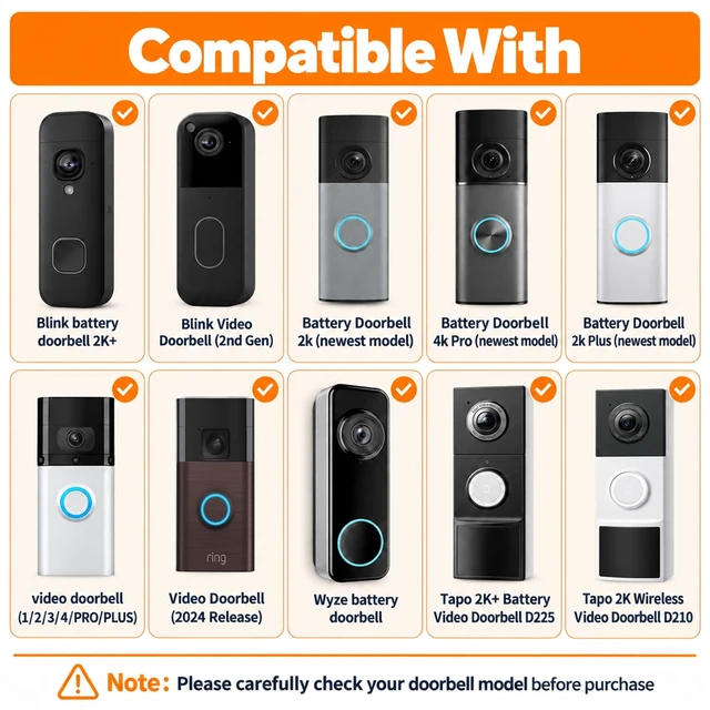 Alt view image 2 of 3 - Anti-Theft Doorbell Mount for Blink/Ring Battery Doorbell (2026 Release) | No-Drill Doorbell Camera Holder, Non-Blocking Motion Sensor Mounting Bracket, Rental Friendly Mount for Apartment Door,Black