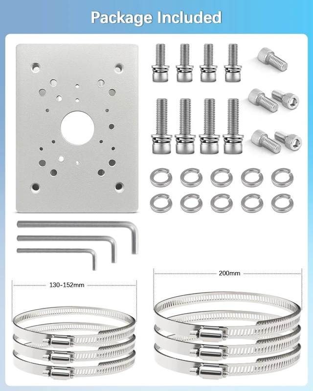 Alt view image 5 of 7 - Universal Vertical Pole Corner Mount Bracket for Security Camera | Stainless Steel Pole Mount Adapter with 6 Loops, CCTV Cameras Mounting Brackets, Solar Panel Clamp