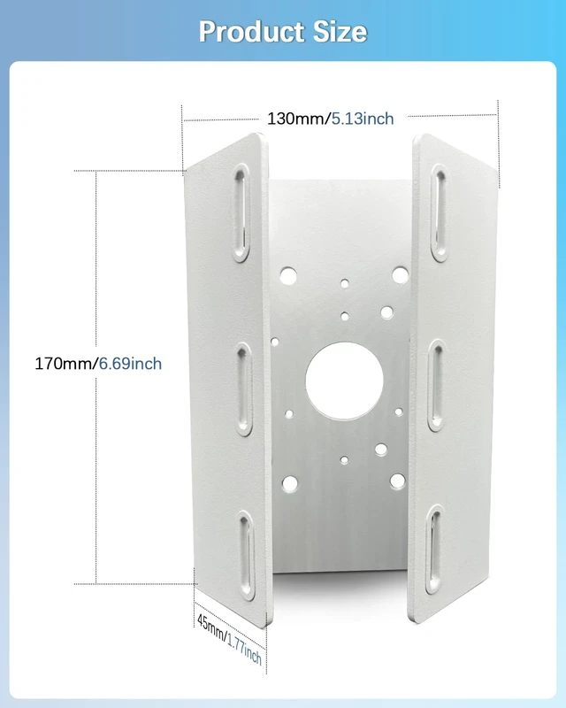 Alt view image 4 of 7 - Universal Vertical Pole Corner Mount Bracket for Security Camera | Stainless Steel Pole Mount Adapter with 6 Loops, CCTV Cameras Mounting Brackets, Solar Panel Clamp