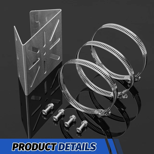 Alt view image 3 of 6 - MorningRo 3 Pcs Universal Vertical Pole Mount for Security Camera WallMount | Stainless Steel Bracket with 6 Loop Metal Pole Bracket for CCTV Camera Indoor Outdoor Solar Panel LED Wall/ Stage Light