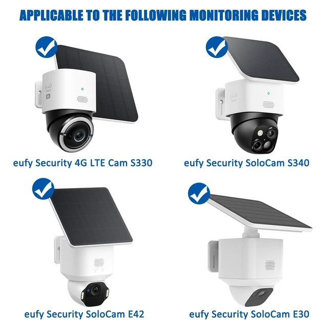 Alt view image 2 of 7 - 2 Pack Gutter Mount Bracket Compatible with Eufy Security SoloCam S340/SoloCam E30/E42 Stainless Steel Gutter Mount for Solar Security Camera, No-Drill Installation