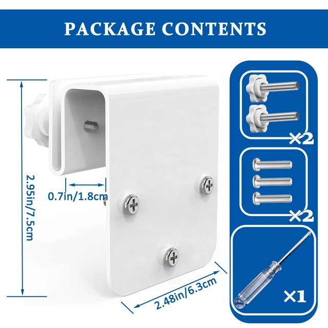 Alt view image 7 of 7 - 2 Pack Gutter Mount Bracket Compatible with Eufy Security SoloCam S340/SoloCam E30/E42 Stainless Steel Gutter Mount for Solar Security Camera, No-Drill Installation