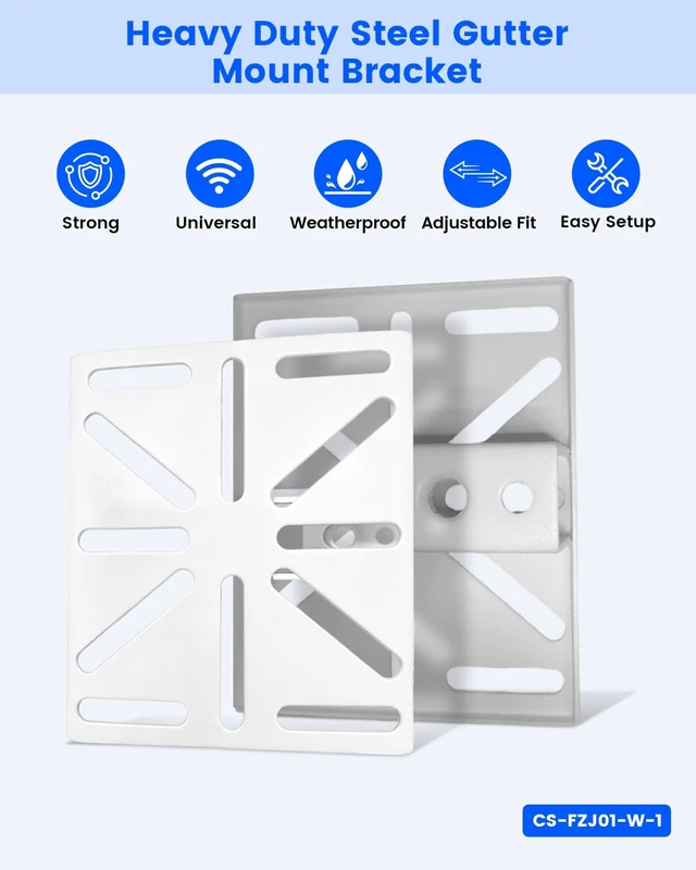 Alt view image 2 of 7 - Durable Steel Security Camera Gutter Mount Bracket, Universal Gutter Mount | Anti-Slip Grip, Secure Hold, Heavy Duty Steel, Wide Camera Fit, Rust Resistant, Easy Adjustment