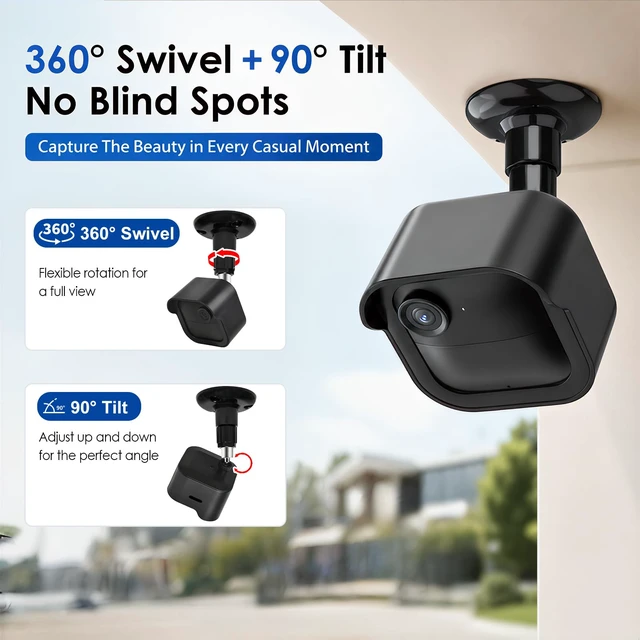 Alt view image 4 of 7 - 3 Pack Outdoor Camera Mount for Blink Outdoor 4/Outdoor 2K+/3rd Gen, Weatherproof Protective Housing and 360°Adjustable Wall Mount Bracket for Blink Outdoor Camera