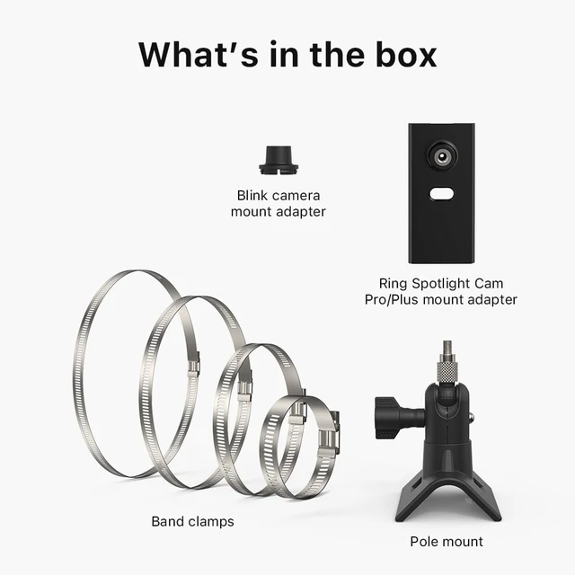 Alt view image 6 of 7 - Holicfun Outdoor Security Camera Pole Mount, White | Universal 1/4"-20 bracket for Ring/Blink/Arlo/Wyze cameras & more, fits 1.5"-5.9" diameter poles, no-drill, adjustable angle