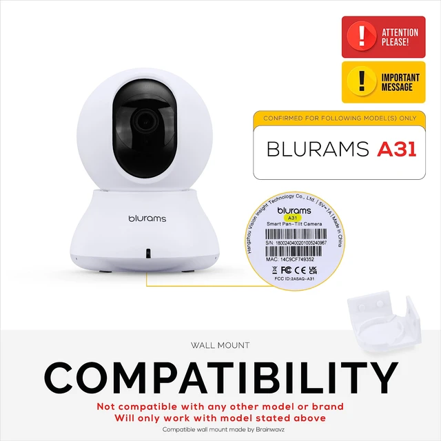 Alt view image 2 of 7 - Corner Wall Mount for Blurams A31 2K Security Camera, Adhesive Security Camera Holder Bracket, Reduce Blind Spots & Clutter, Adhesive & Screw-in Mounting - Easy to Install (White)