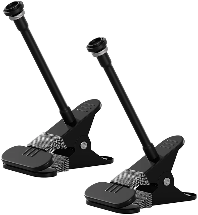 Main image of Universal No-Drill Camera Clip Mount for Ring, Blink, Eufy, Google Nest, Wyze & Arlo Cameras, 20cm Adjustable Gooseneck Clamp Stand for Indoor Outdoor Security Cameras (2 Pack, Black)