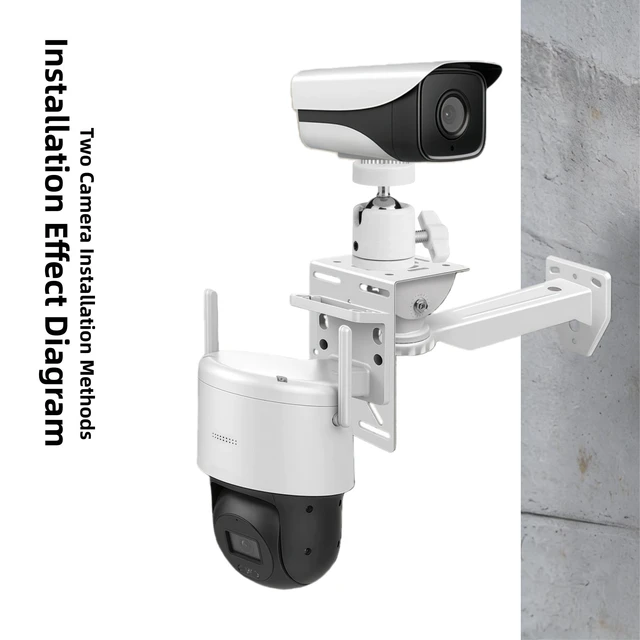 Alt view image 3 of 7 - Security Camera Mount System - Modular 3-in-1 Adjustable Outdoor/ Indoor Bracket for Wall/Ceiling Flat Surface Mounting | Fit CCTV, Flood Lights, Solar Panels